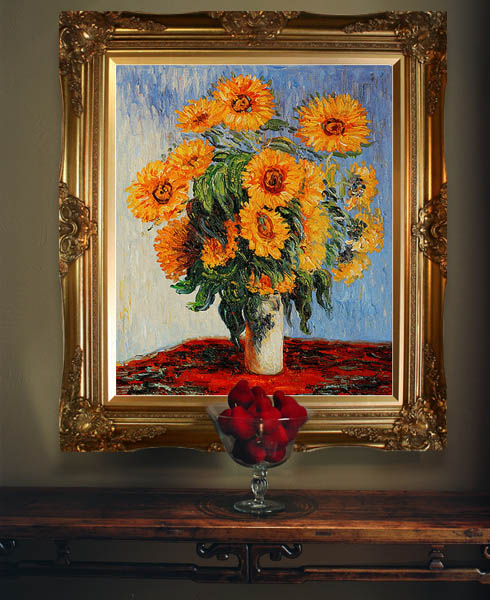 Vase of Sunflowers - Claude Monet Paintings